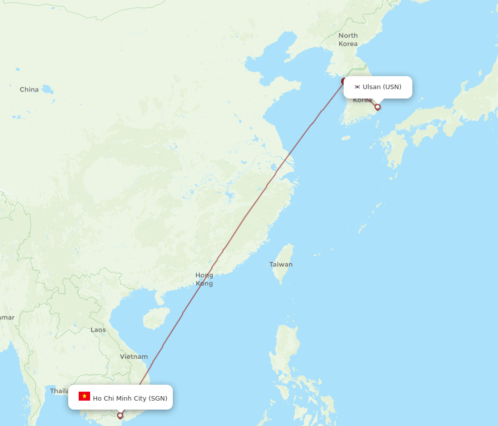 SGN-USN flight routes