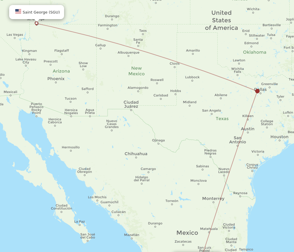 SGU-BJX flight routes