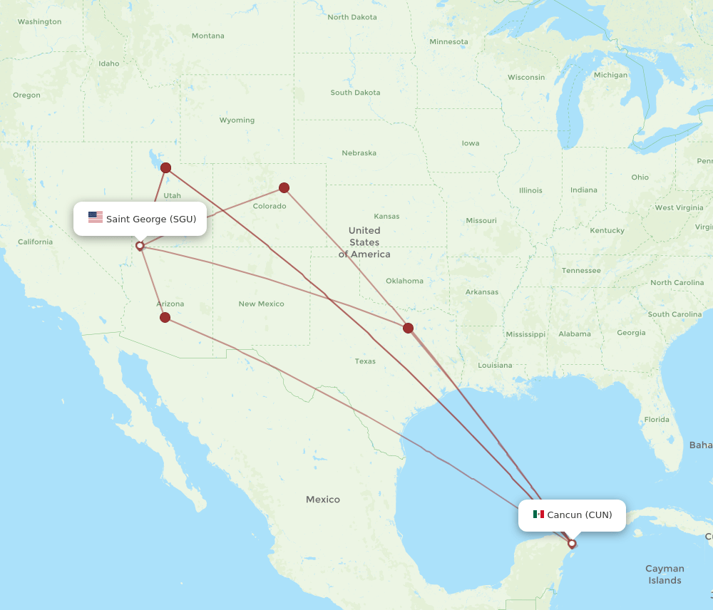 SGU-CUN flight routes