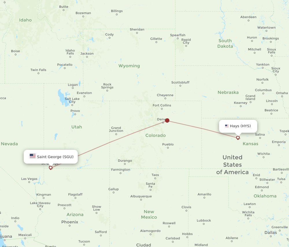 SGU-HYS flight routes