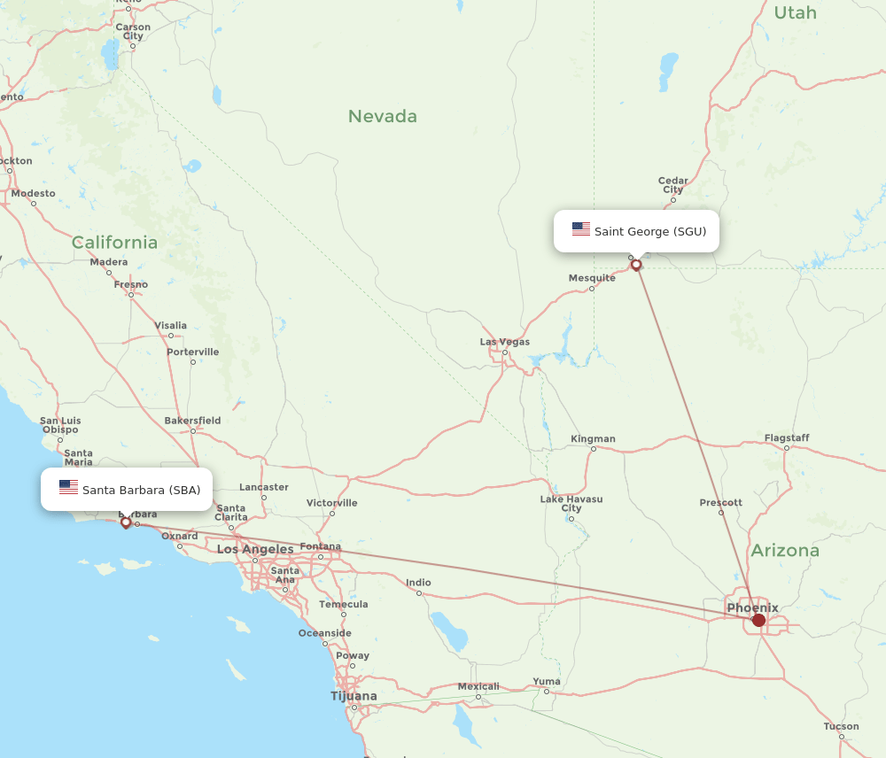 SGU-SBA flight routes