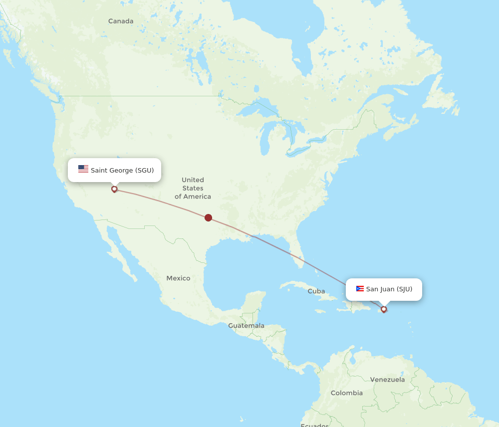 SGU-SJU flight routes