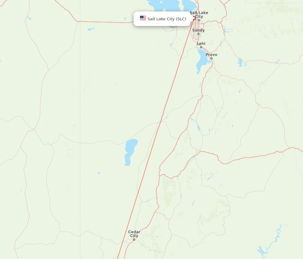 SGU to SLC flights and routes map