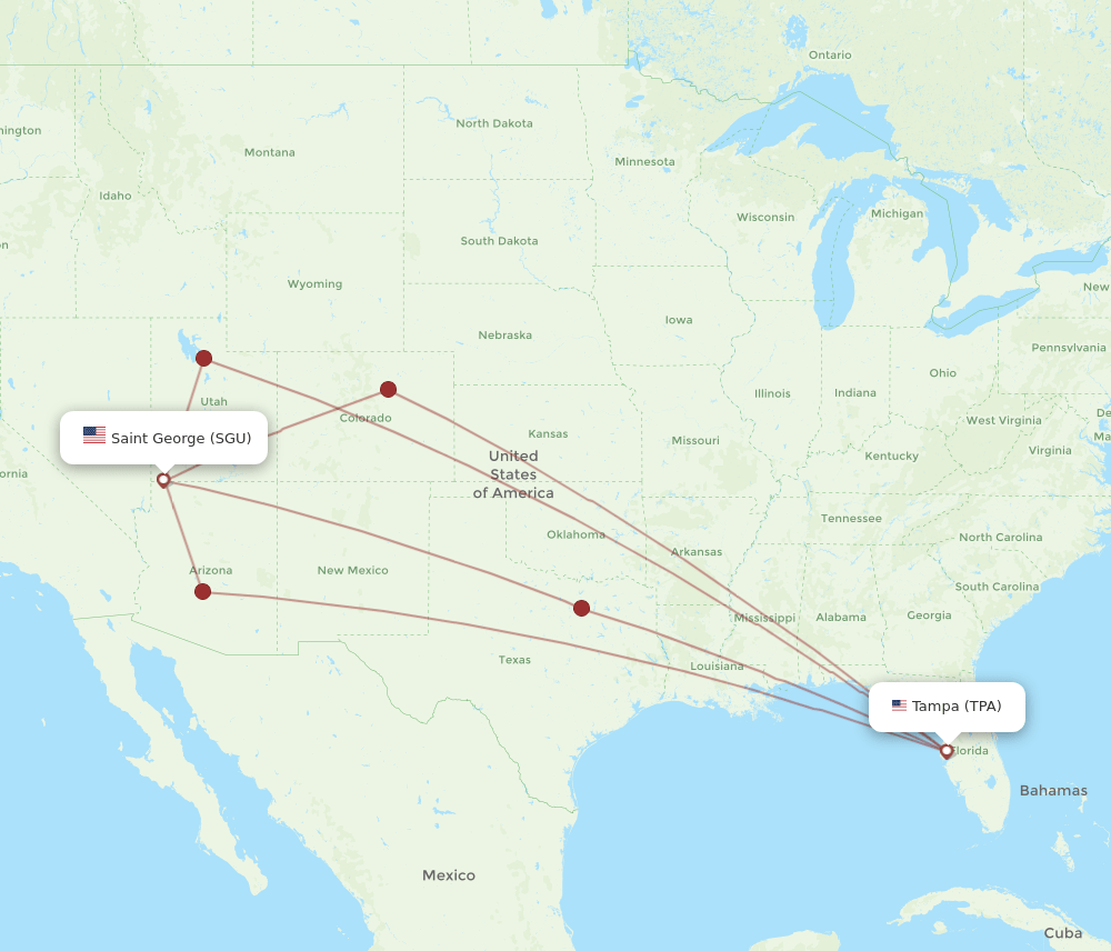 SGU-TPA flight routes