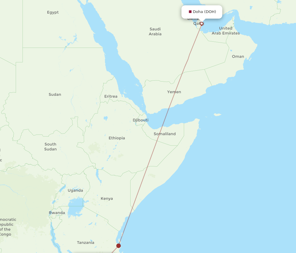 SGX to DOH flights and routes map