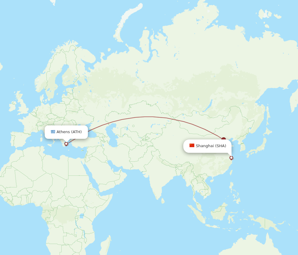 SHA-ATH flight routes