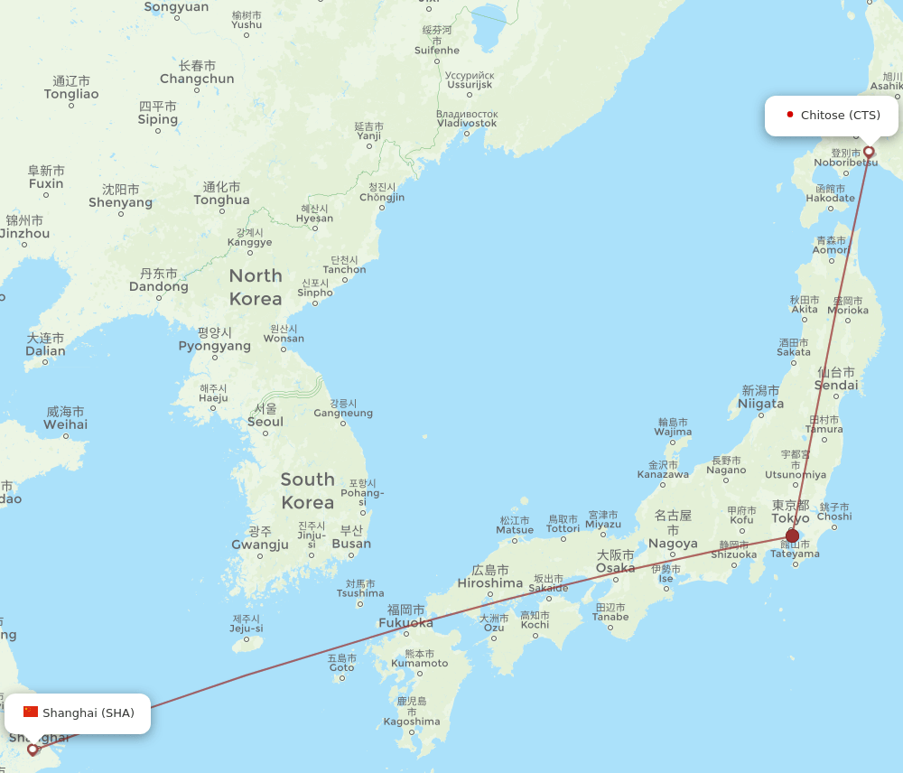 SHA-CTS flight routes
