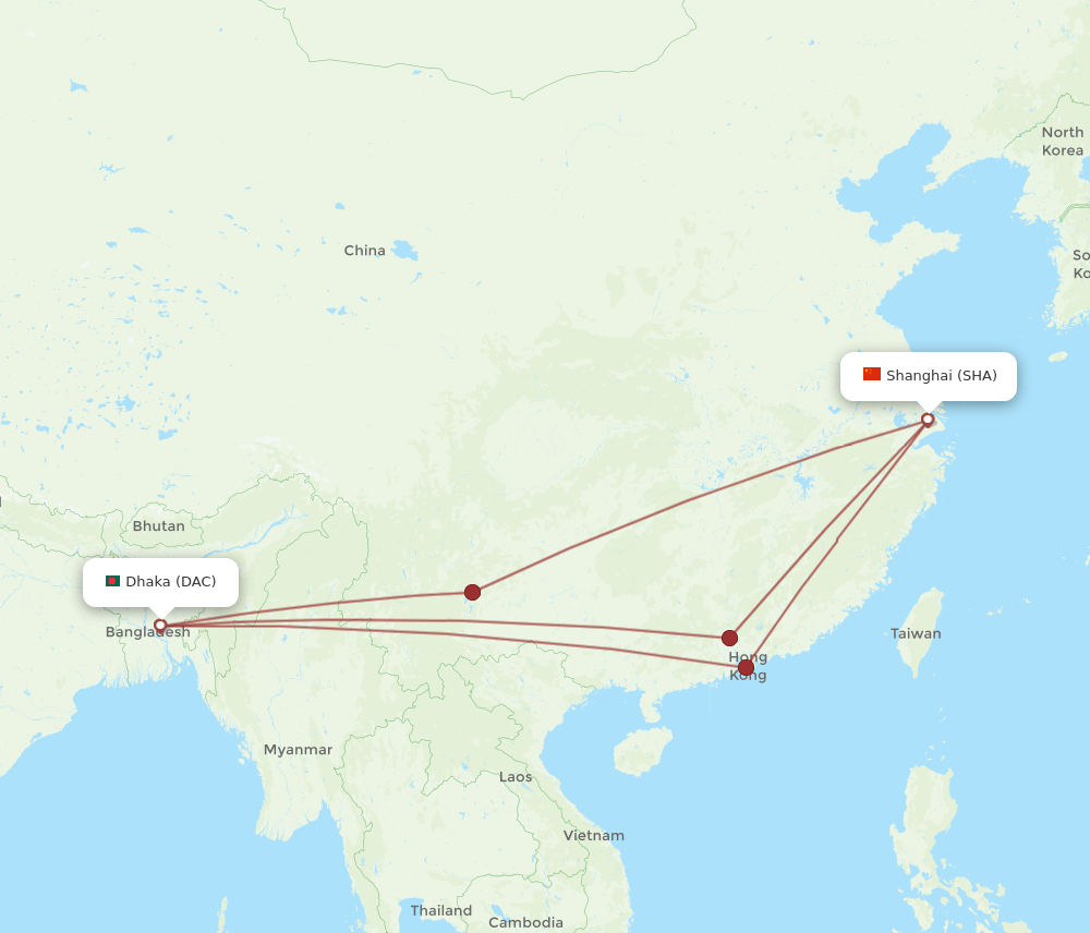 SHA-DAC flight routes