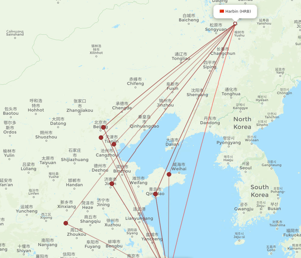 SHA to HRB flights and routes map