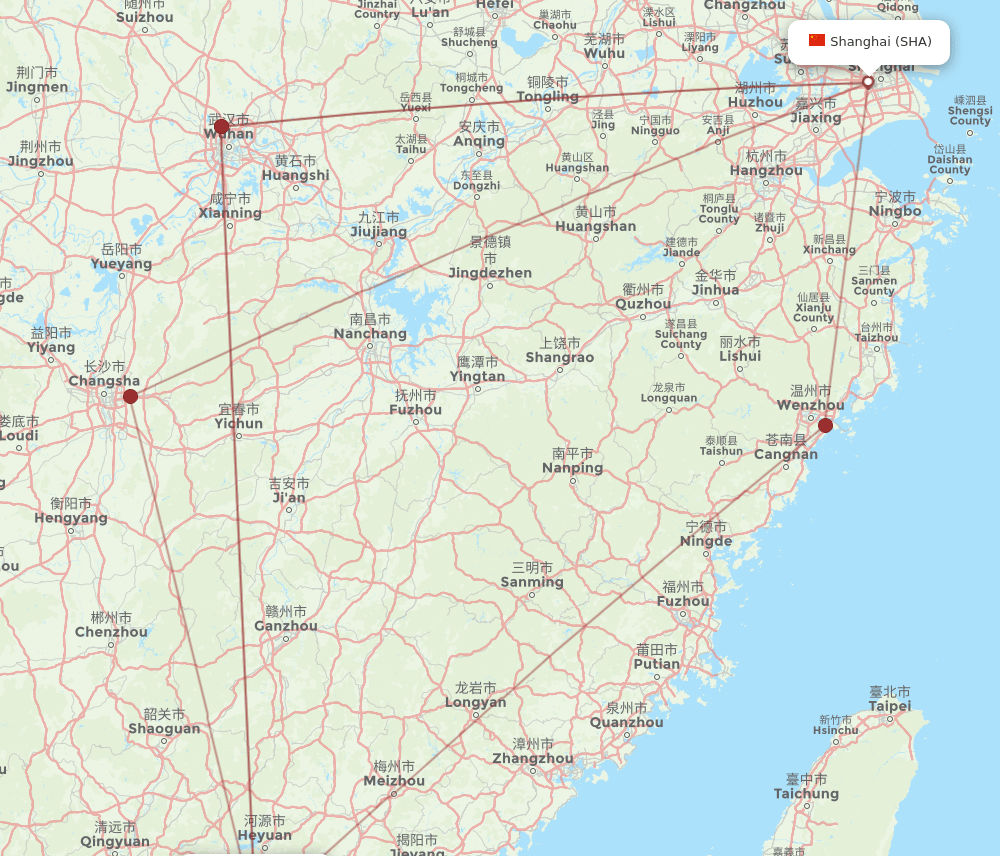 SHA-HUZ flight routes