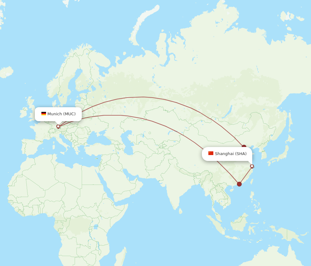 SHA-MUC flight routes