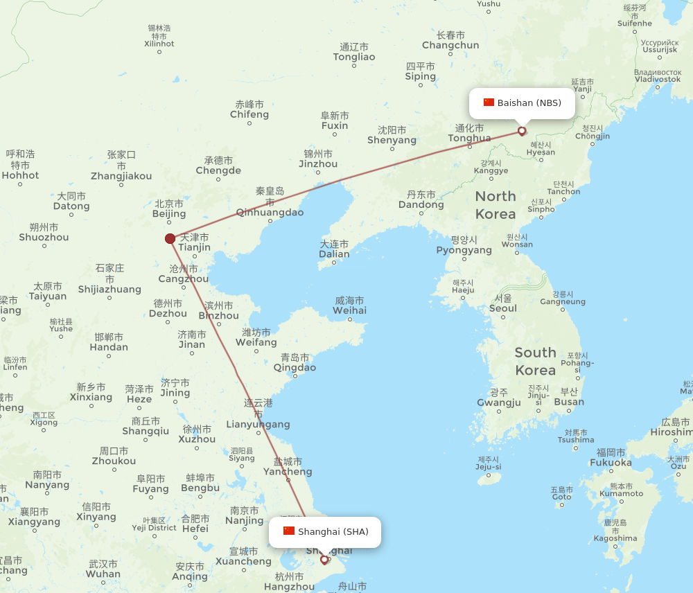 SHA-NBS flight routes