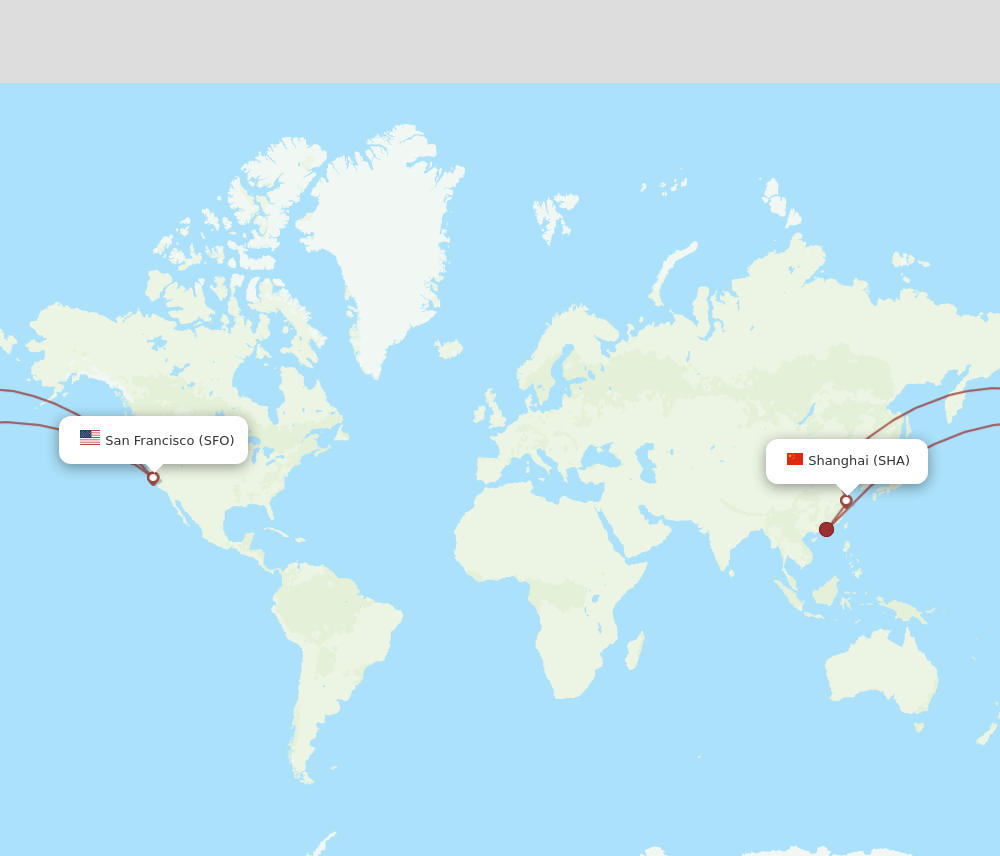 SHA-SFO flight routes