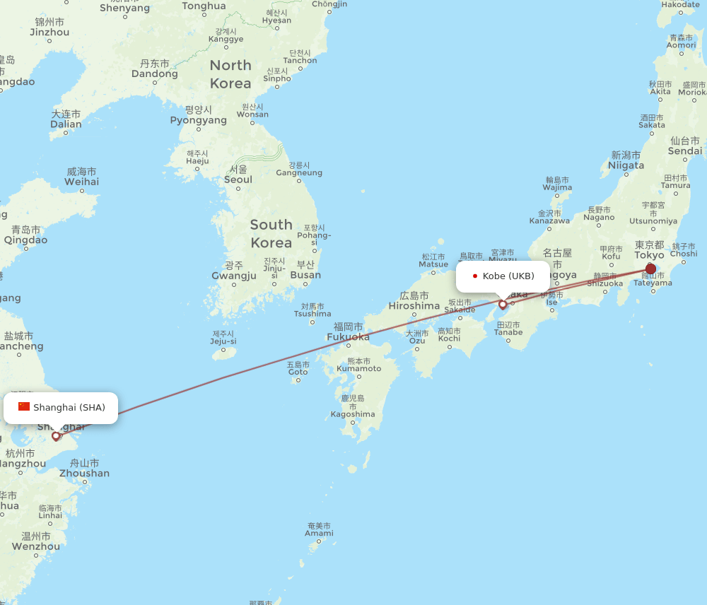 SHA-UKB flight routes