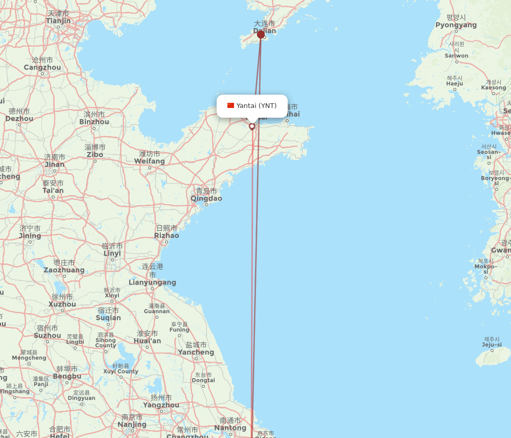 SHA-YNT flight routes