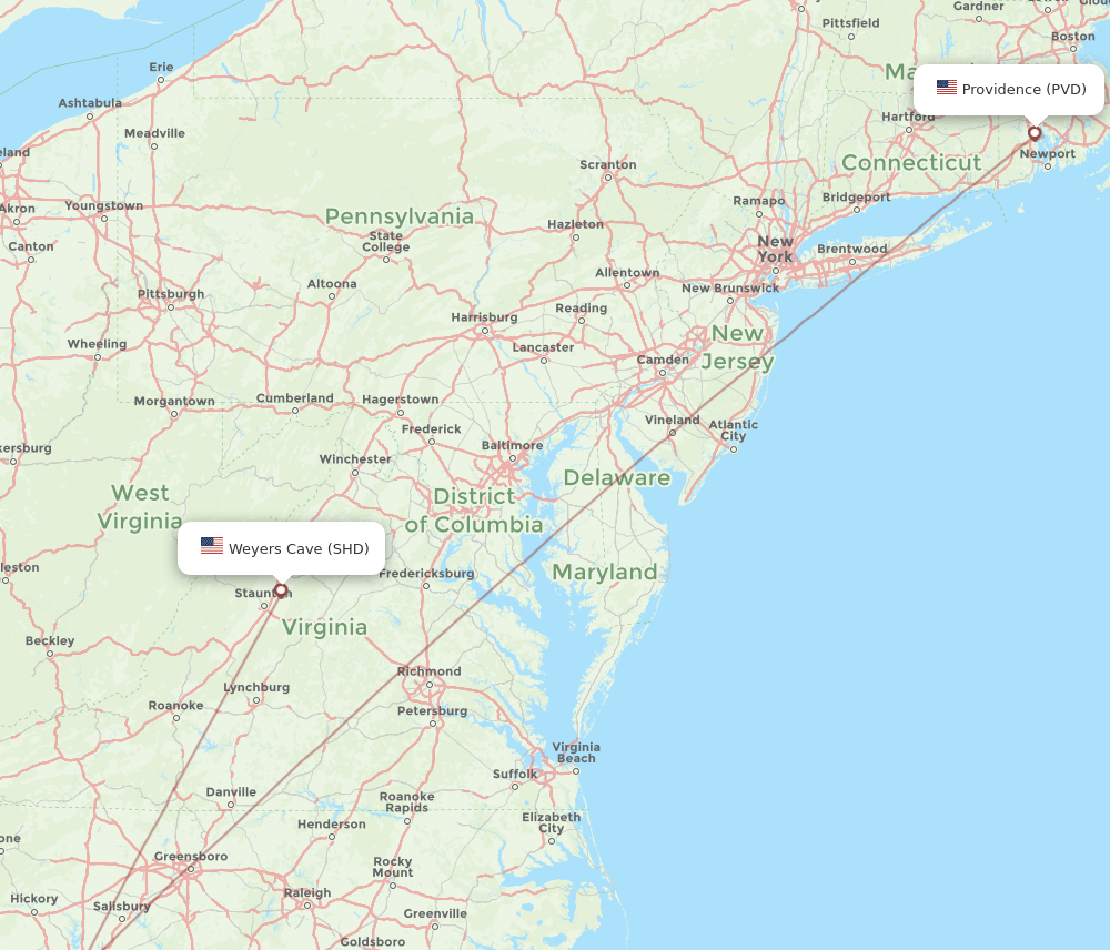 SHD-PVD flight routes