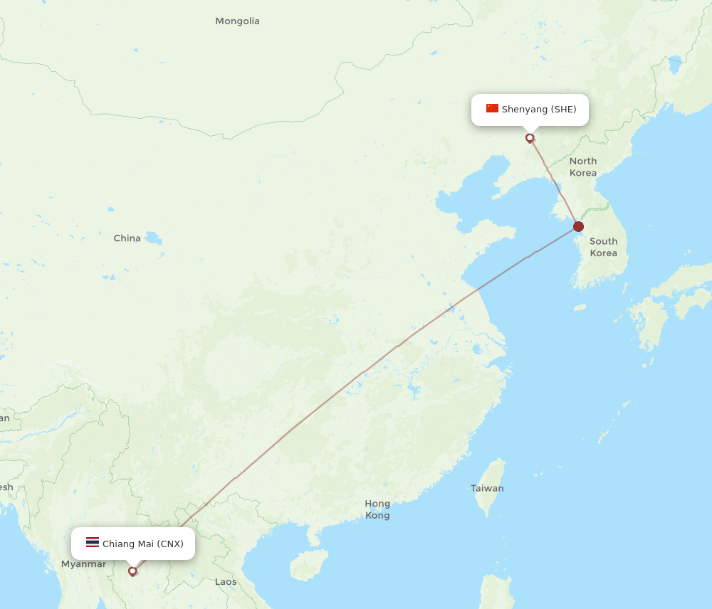 SHE-CNX flight routes