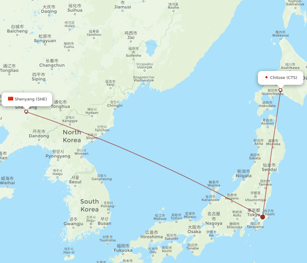 SHE-CTS flight routes