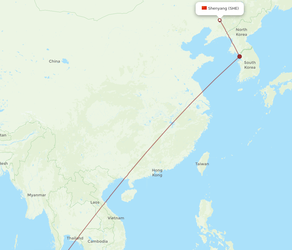 SHE to HKT flights and routes map