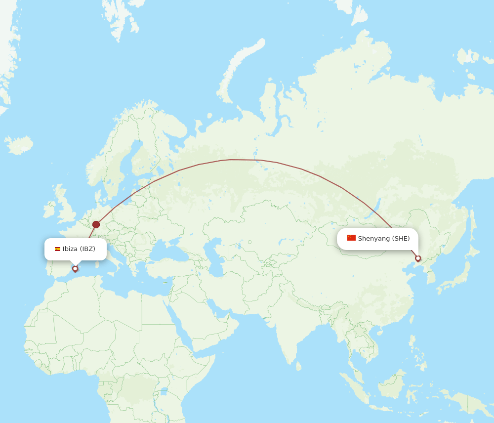 SHE-IBZ flight routes