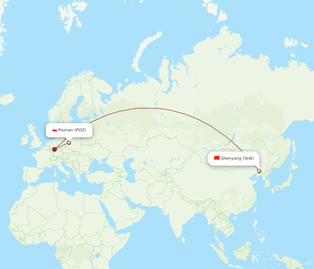 SHE-POZ flight routes