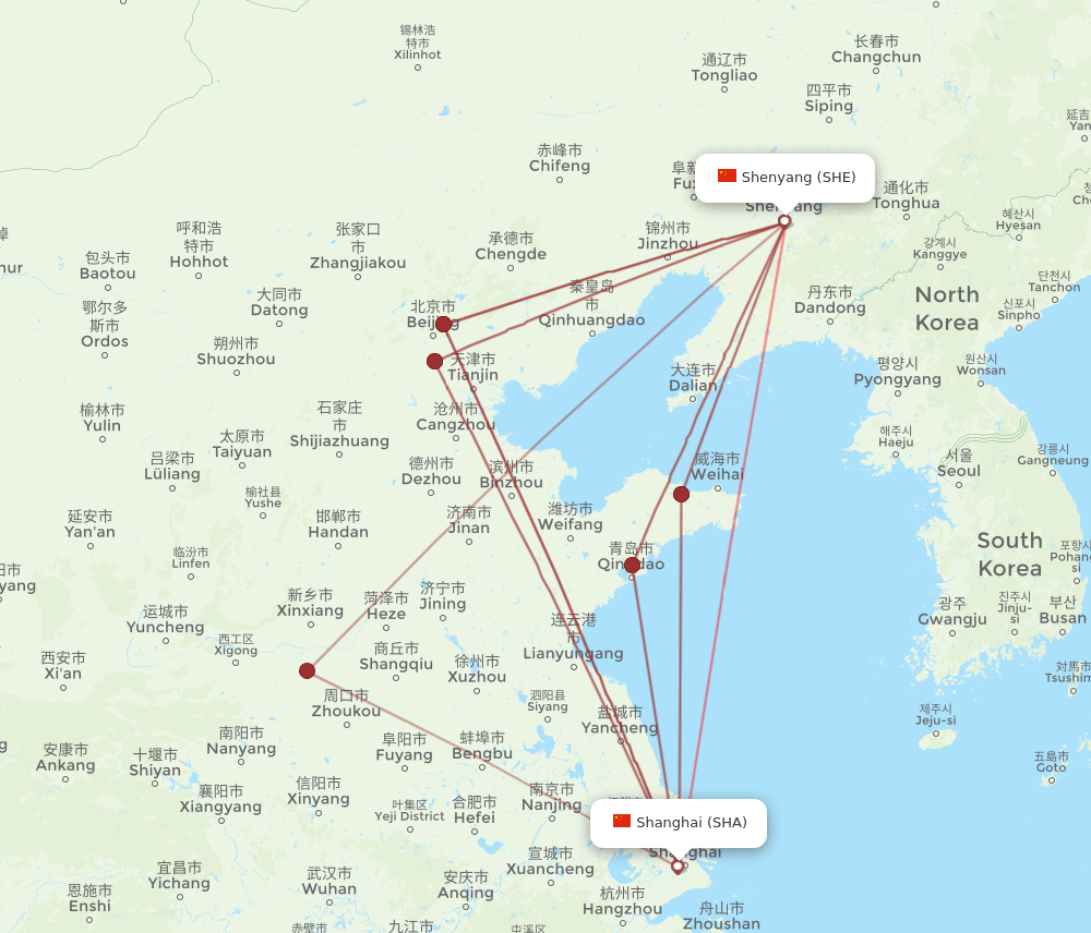 SHE-SHA flight routes