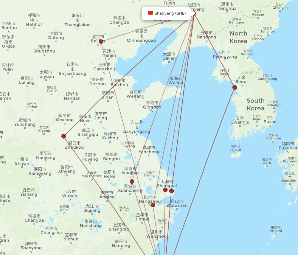 SHE-TPE flight routes