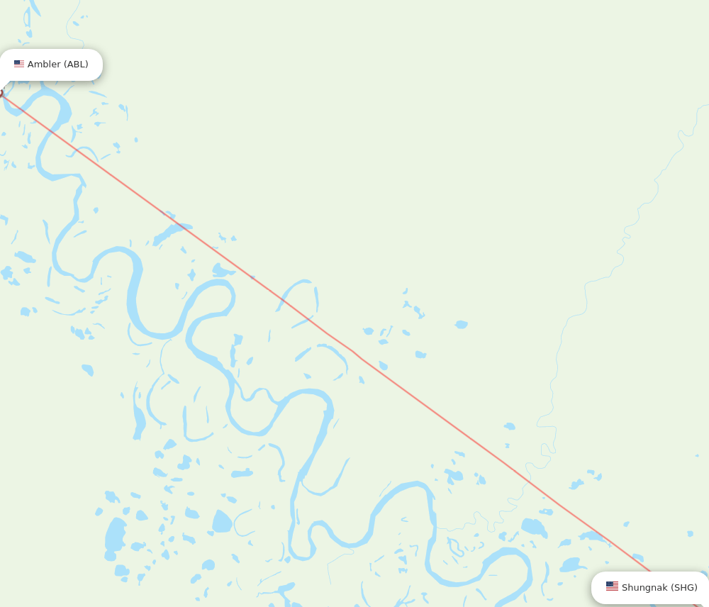 SHG to ABL flights and routes map