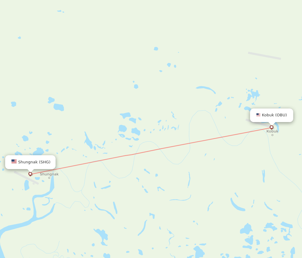 SHG to OBU flights and routes map