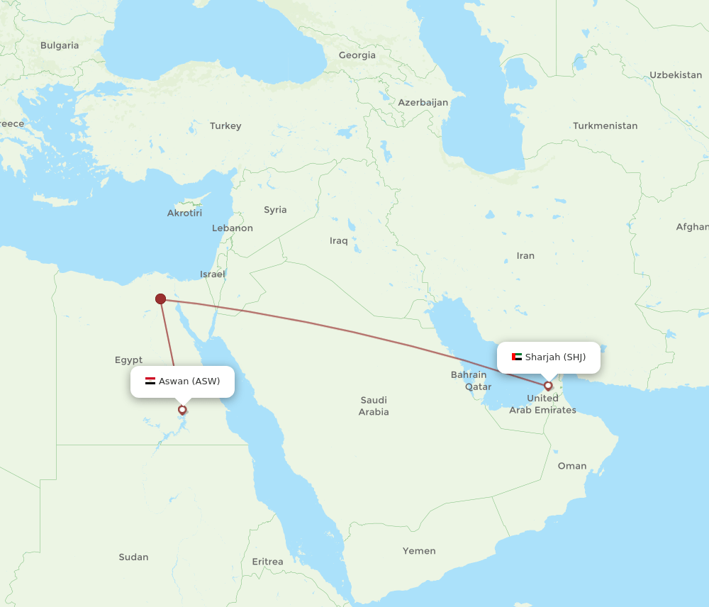 SHJ-ASW flight routes