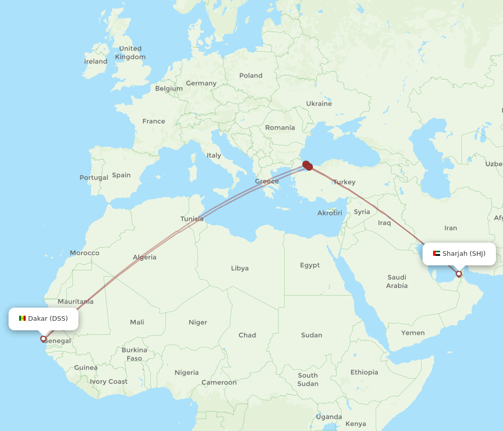 SHJ-DSS flight routes