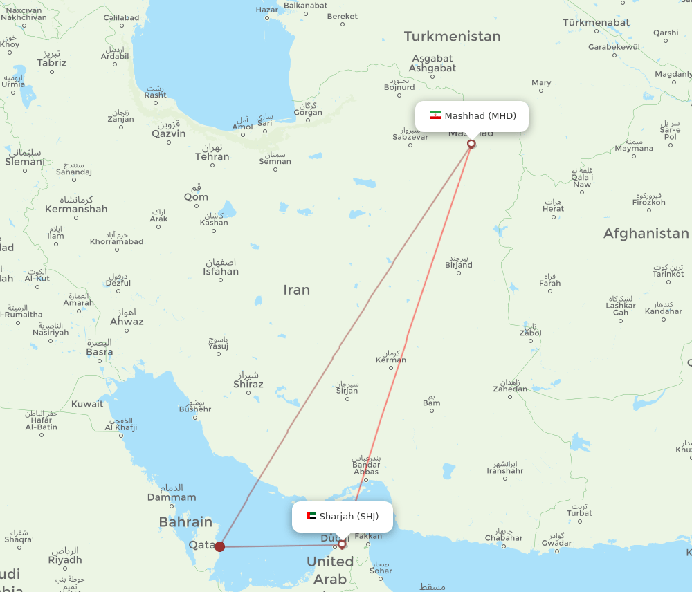 SHJ-MHD flight routes