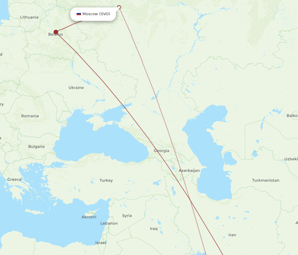 SHJ-SVO flight routes