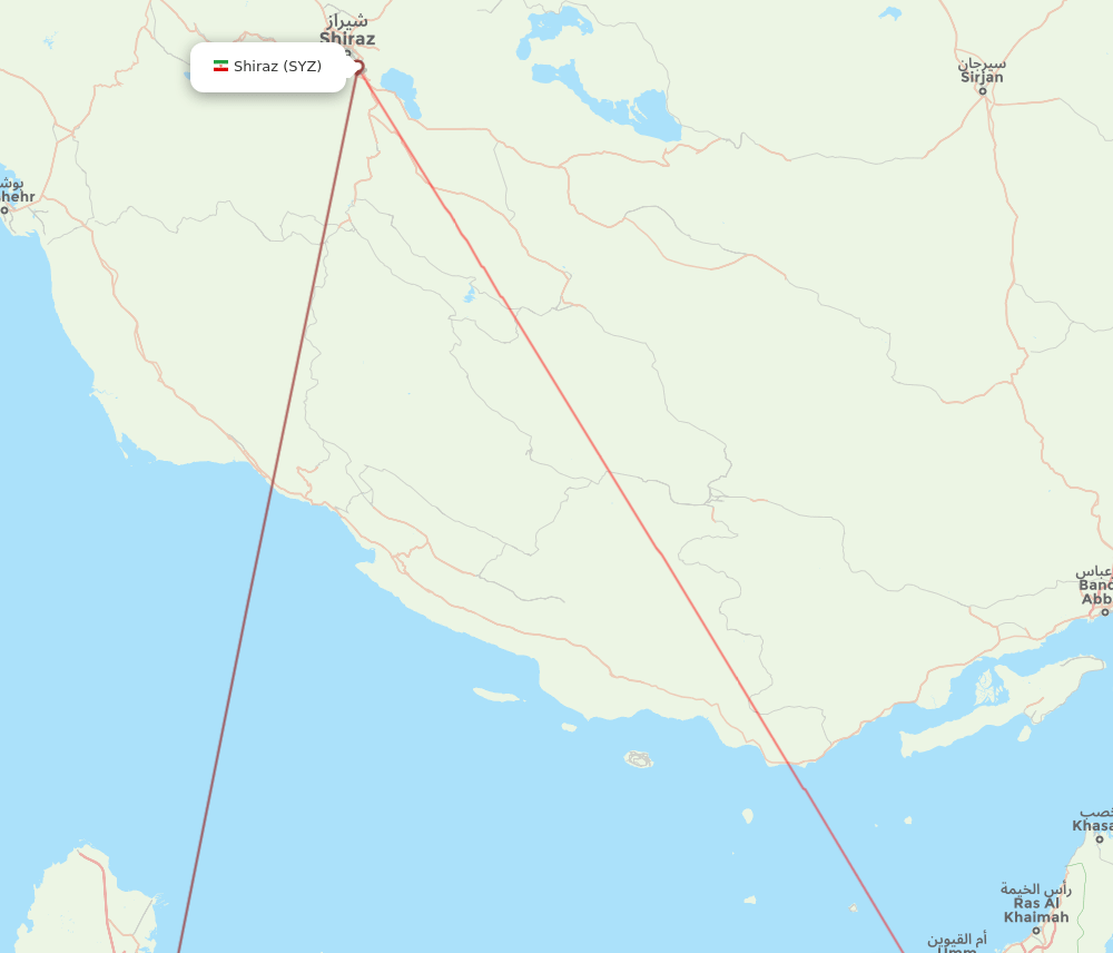 SHJ-SYZ flight routes