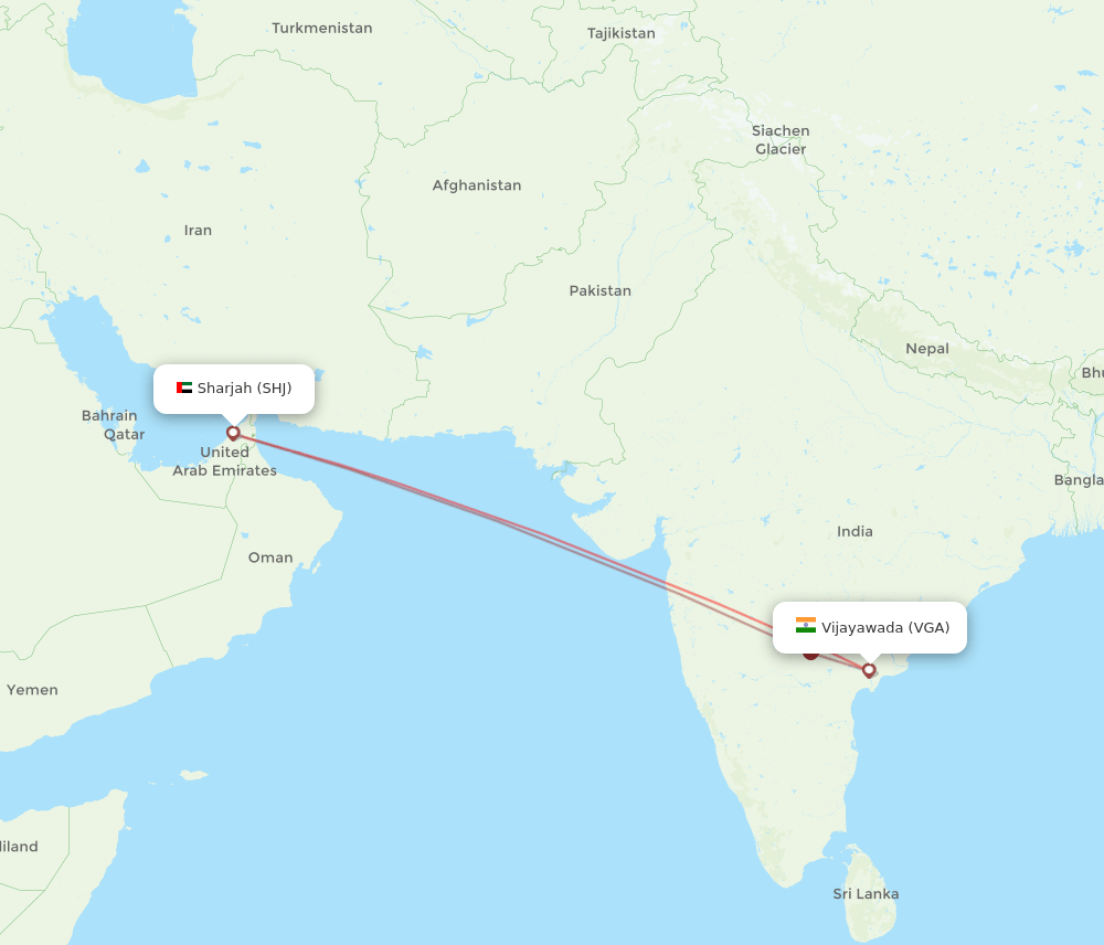 SHJ-VGA flight routes