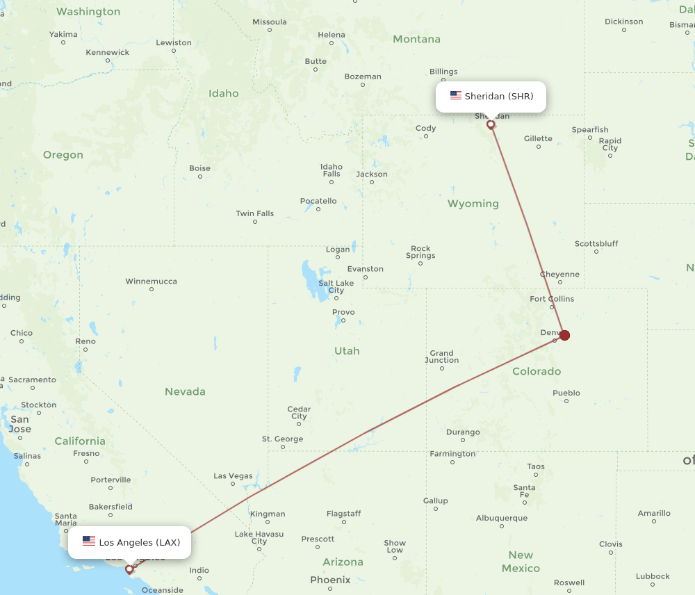 SHR-LAX flight routes