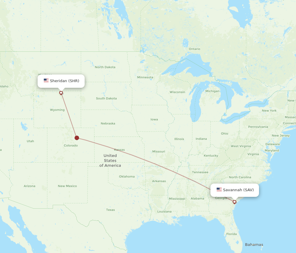 SHR-SAV flight routes