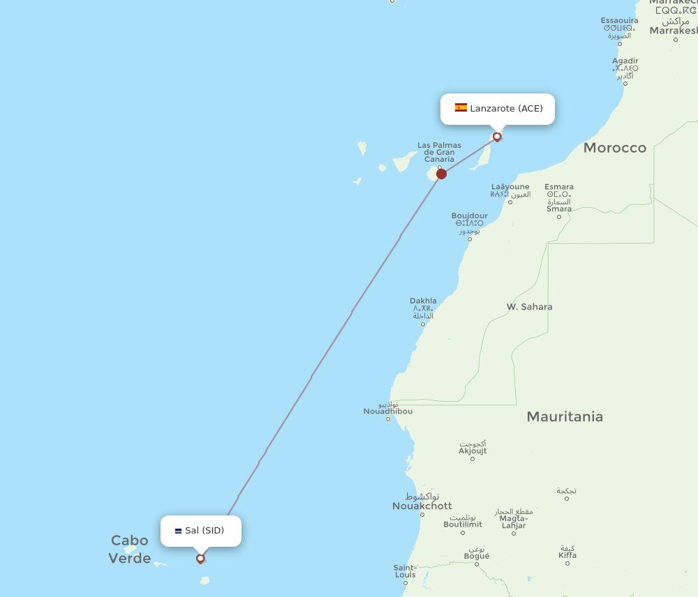SID-ACE flight routes
