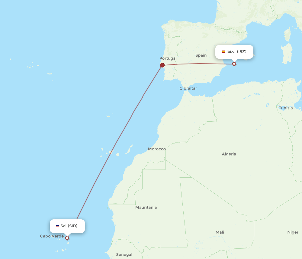 SID-IBZ flight routes