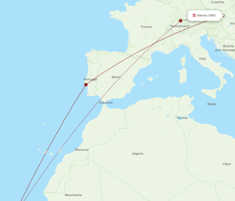 SID to VIE flights and routes map