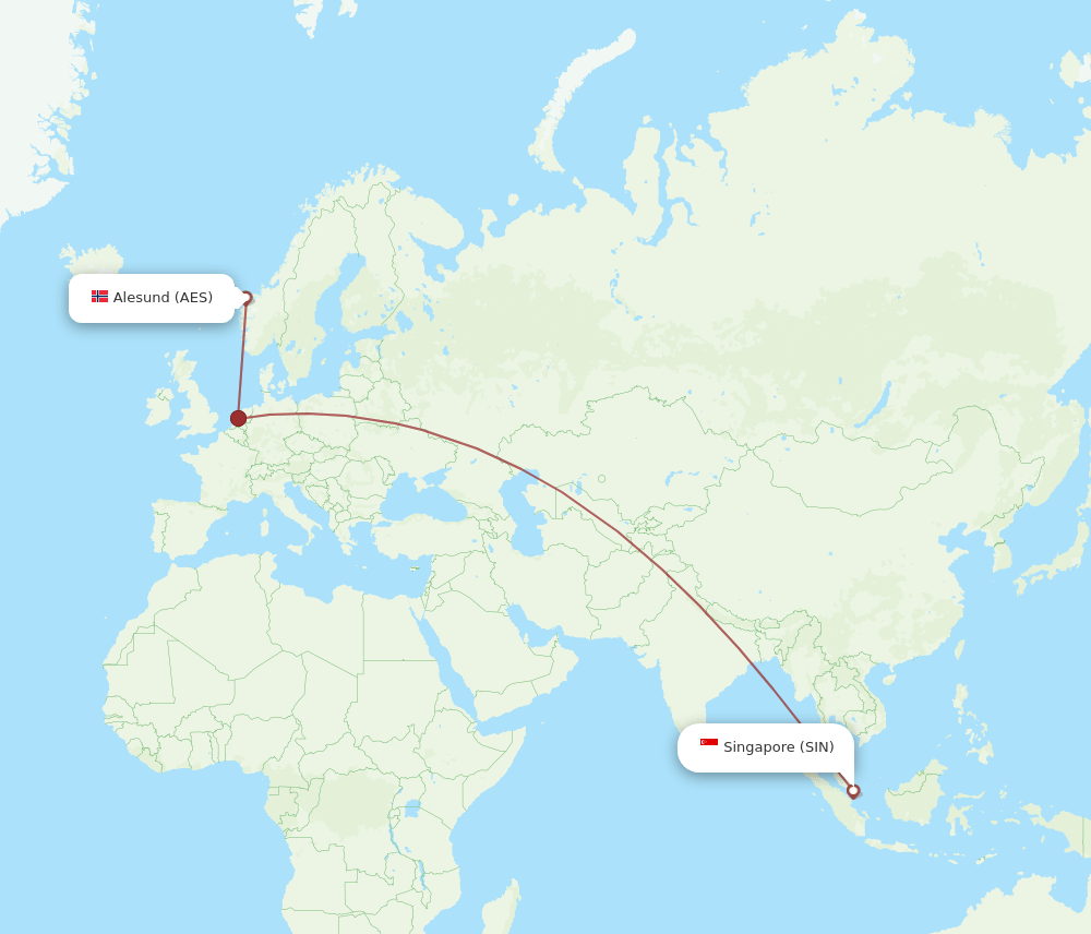 SIN-AES flight routes