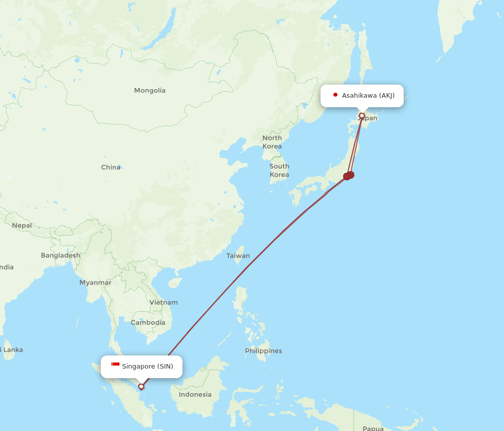 SIN-AKJ flight routes