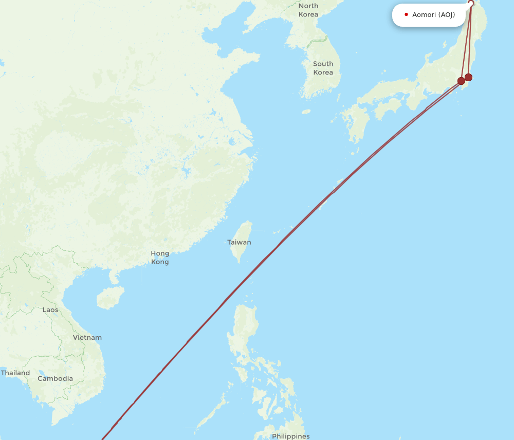 SIN-AOJ flight routes