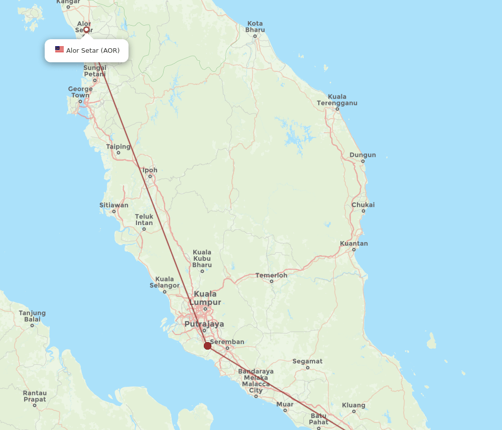 SIN-AOR flight routes