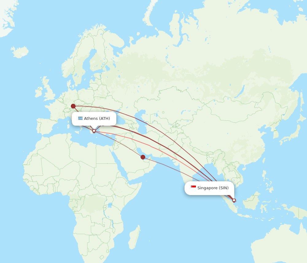SIN-ATH flight routes