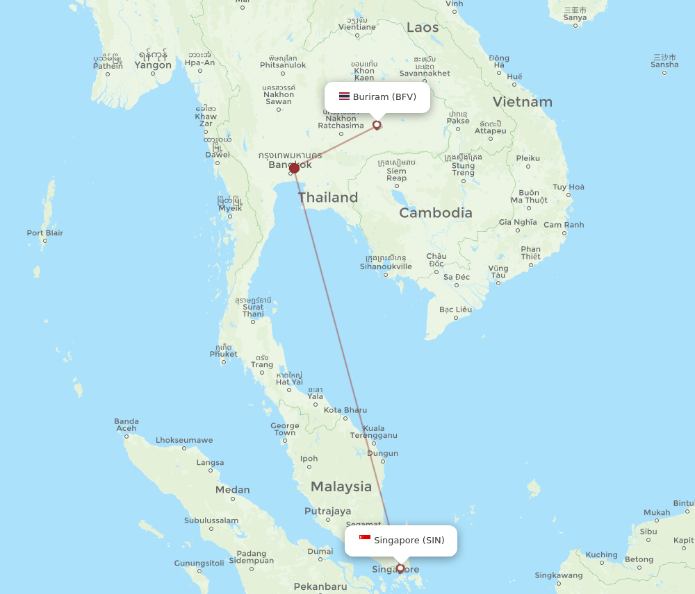 SIN-BFV flight routes