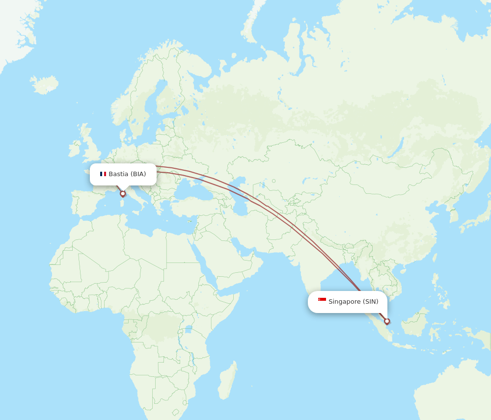SIN-BIA flight routes