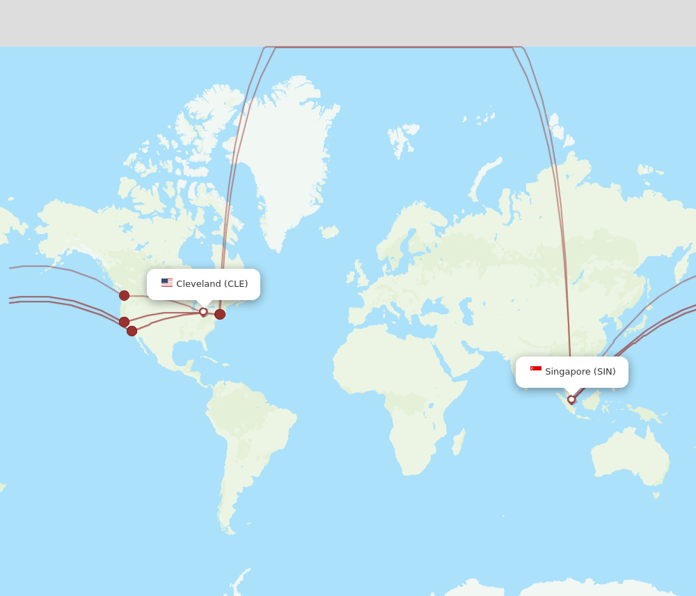SIN-CLE flight routes