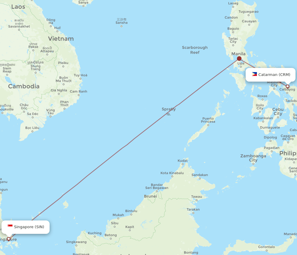 SIN-CRM flight routes