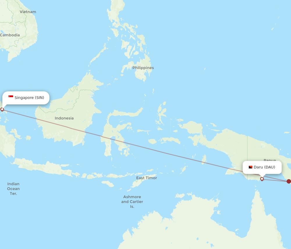 SIN-DAU flight routes